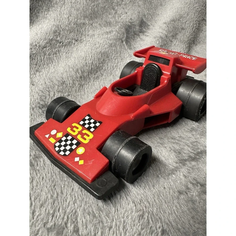 1975 Fisher Price Super Speed Racer Adventure Series Red Race Car #308